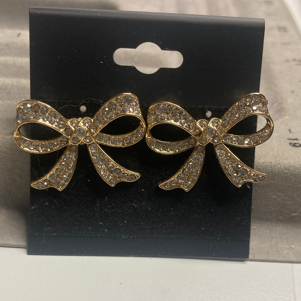 Gold Bow Earrings